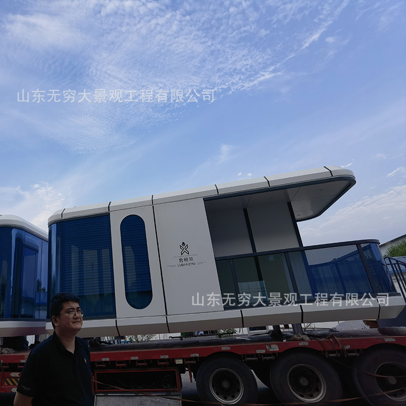 Riverside vacaciones colgando cápsula espacial B & B fabricante de producción Park RV combinación Hotel campamento temático