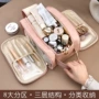 三层便携式旅行pu化妆包