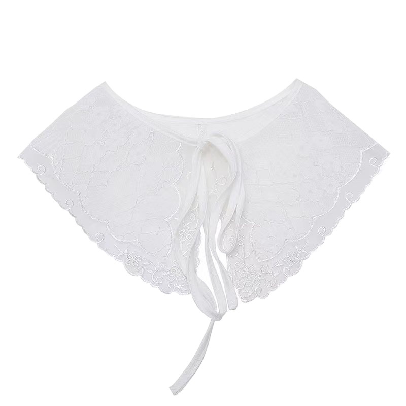 Nueva organza de doble capa de cuello hueco bordado chal transfronterizo Comercio electrónico suministro de fábrica de dos lotes directo en blanco y negro