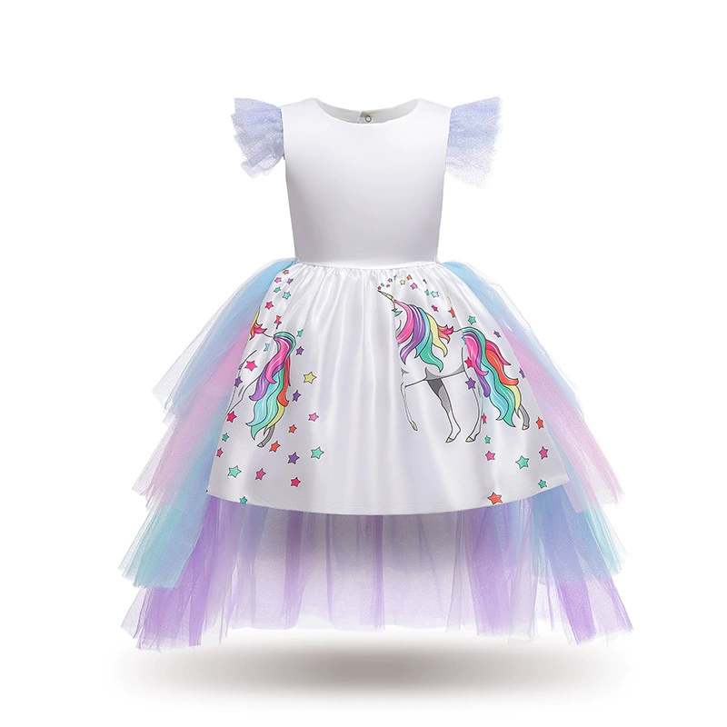 Children's rainbow small princess costume, demi-season evening dress, skirt, 2020