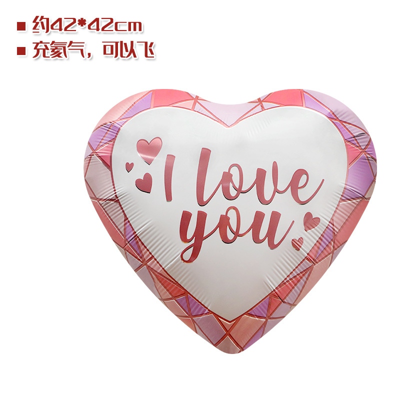 2022 nuevo día de San Valentín Tema de dibujos animados forma de aluminio globo propuesta fiesta decoración globo boda