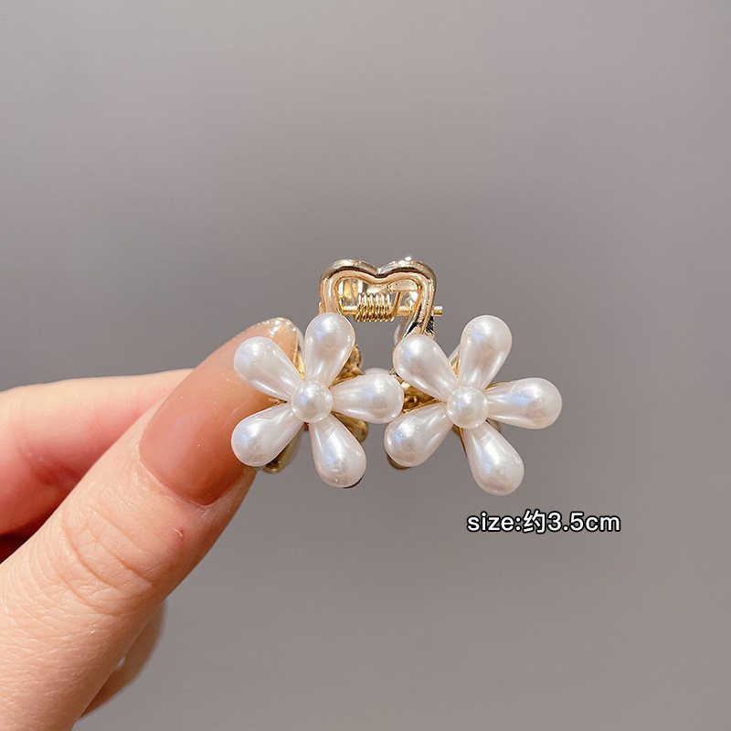 Perla pequeña flor doble-oro