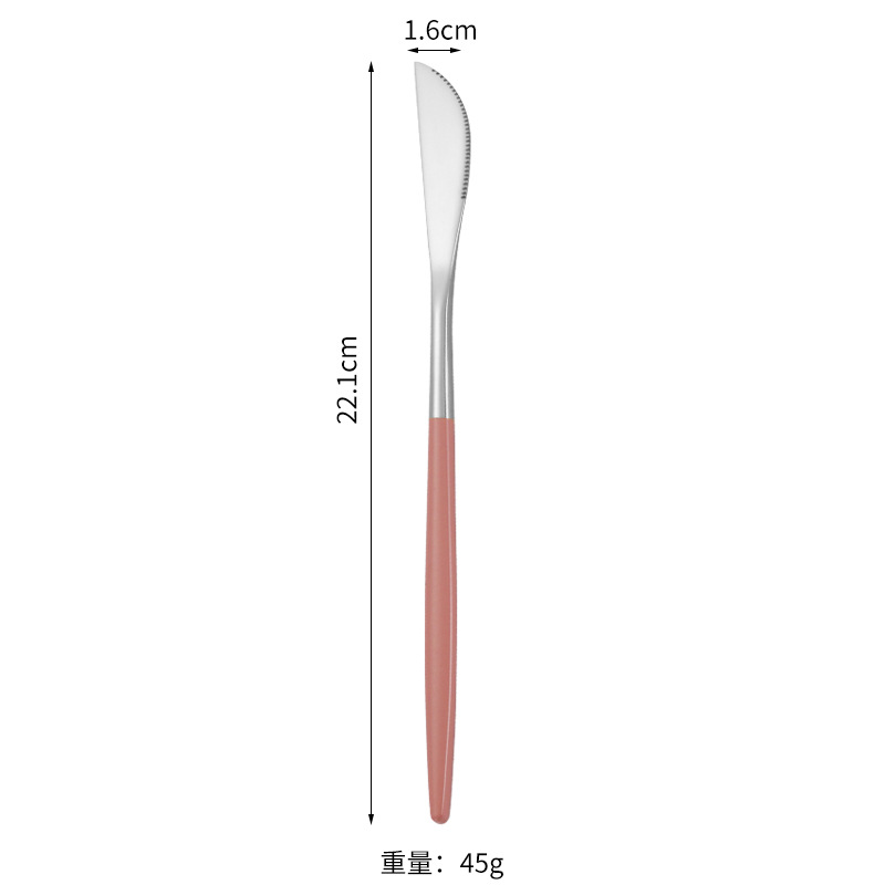 Cuchillo de filete occidental, tenedor, cuchara de postre Vajilla transfronteriza de 4 piezas Amazon Acero inoxidable portugués cuchillo, tenedor y traje de cuchara