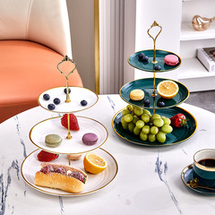 Nordic-style dessert stand multi-layer snack plate luxury candy tray living room coffee table dry fruit plate snack plate cake stand