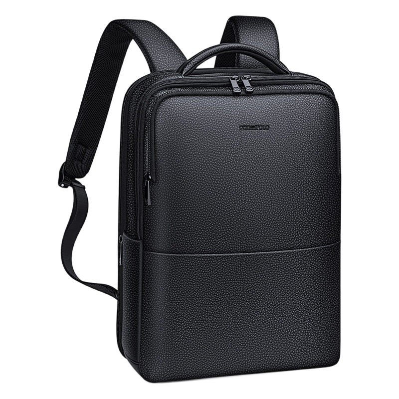 King Paul Men's Backpack Genuine Leather Top Layer Cowhide Business Casual Backpack 15.6 Inch Computer Backpack