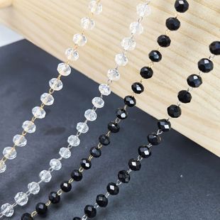 6mm flat beads Crystal handmade chain diy accessories necklace bracelet clothing hairpin accessories Yiwu Wholesale