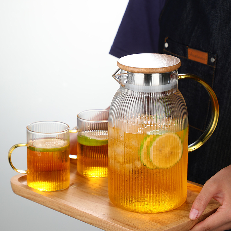 Cold Water Kettle Glass Household Heat-resistant High-temperature Cold Boiled Water Cup Teapot Set Tie Pot Large-capacity Stove-cooking Teapot