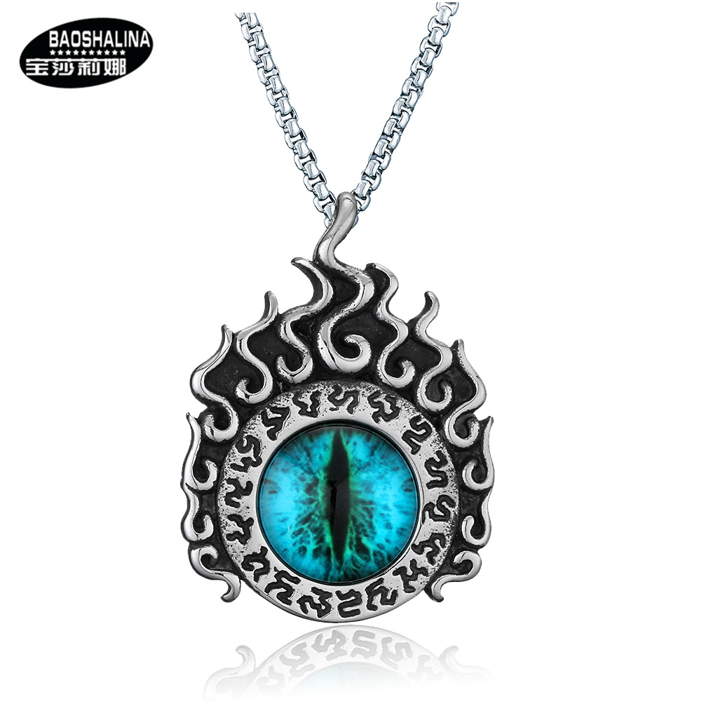 Lionhead Necklace Star Hip hop Europe and America Titanium Necklace Metrosexual Stainless steel God The eye Pendant