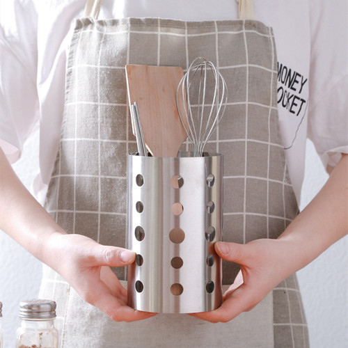 Stainless steel chopstick barrel for draining water, hotel chopstick cage, restaurant food stall chopstick cage, milk tea shop straw barrel, cutlery barrel