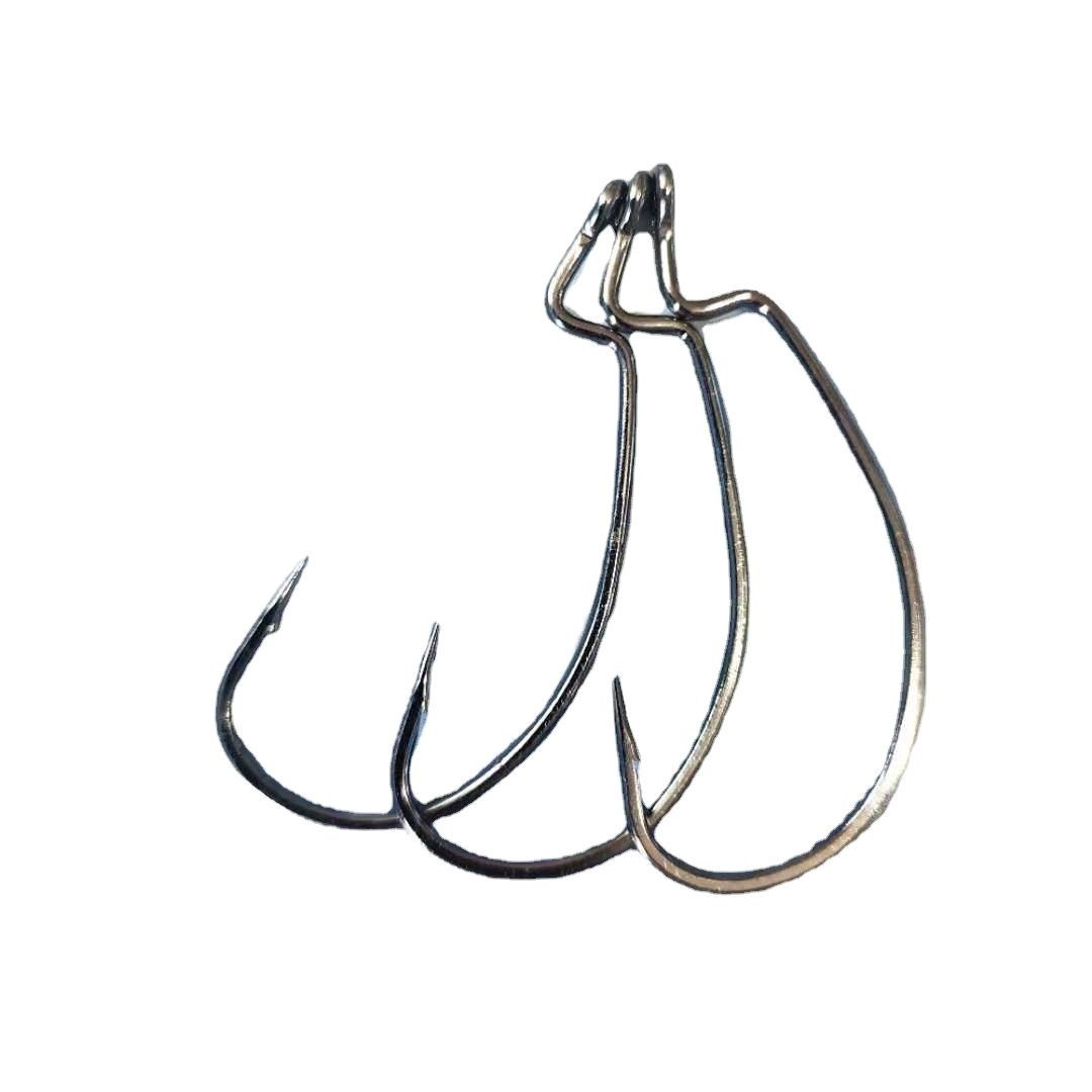 Qihu 1205 anzuelo ancho vientre manivela gancho suave gancho de gusano de cebo 10 piezas reforzado luya texas grupo de pesca gancho de pesca de mar fabricante