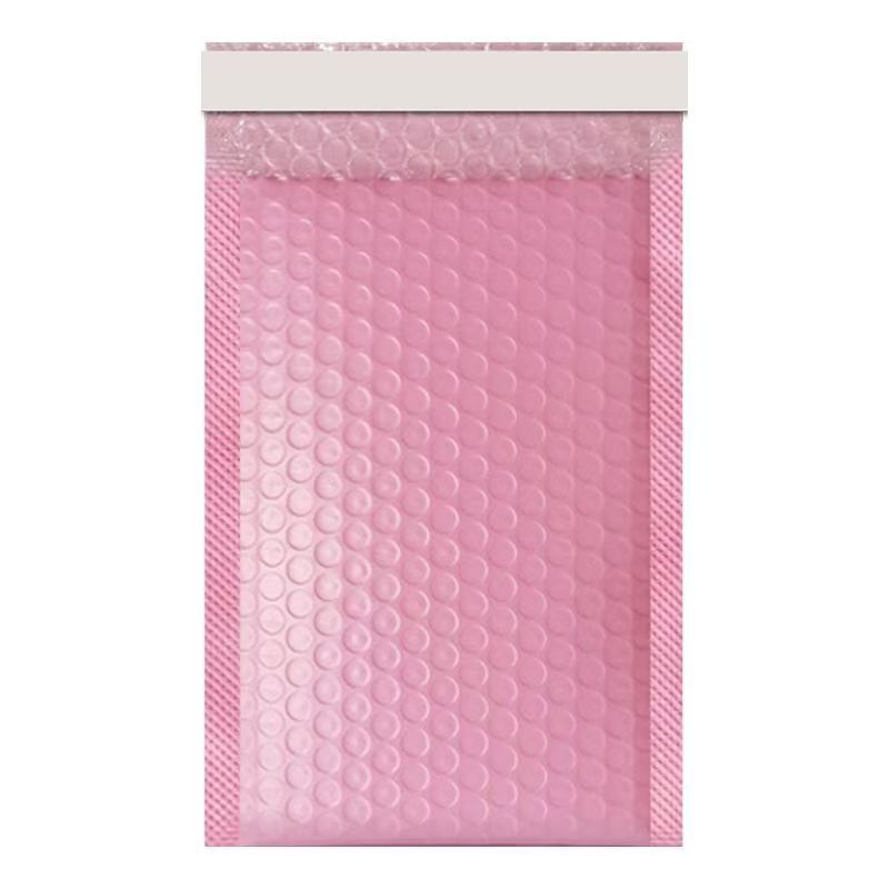 Tarjeta de embalaje desnudo Rosa burbuja sobre bolsa engrosada a prueba de golpes co-extruido película pequeña tarjeta A4 bolsa de espuma bolsa de absorción de choque barato