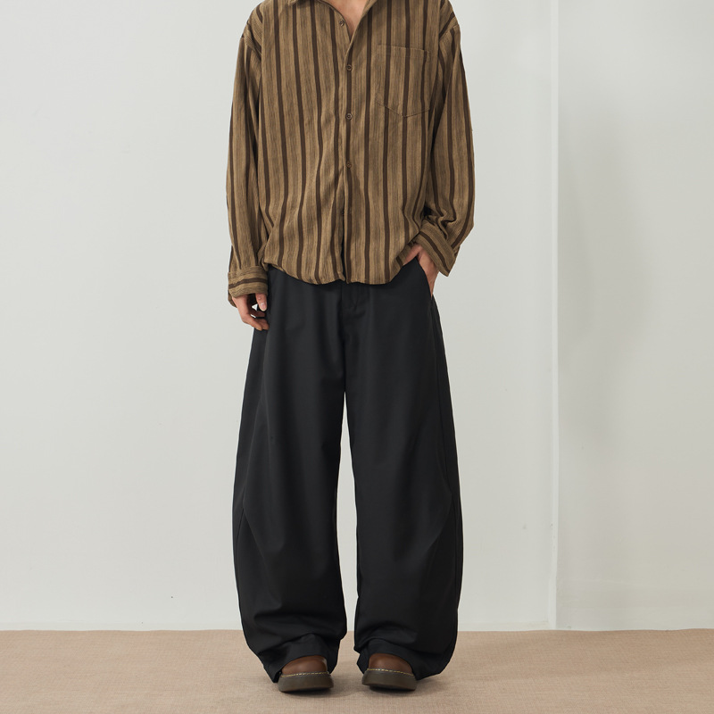 Hong Kong style ins advanced split design sense machete trousers for men and women neutral loose profile casual all-match straight pants.