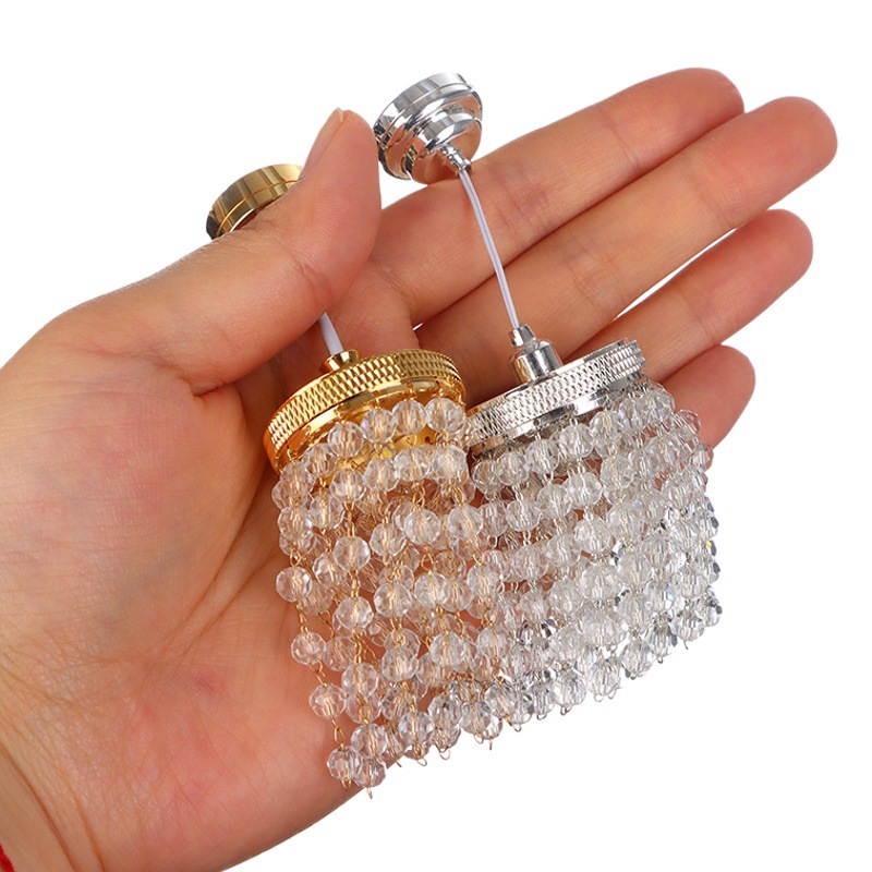 1:12 casa de muñecas mini modelo de luz brillante escena LED araña de cristal miniatura Luz de lujo