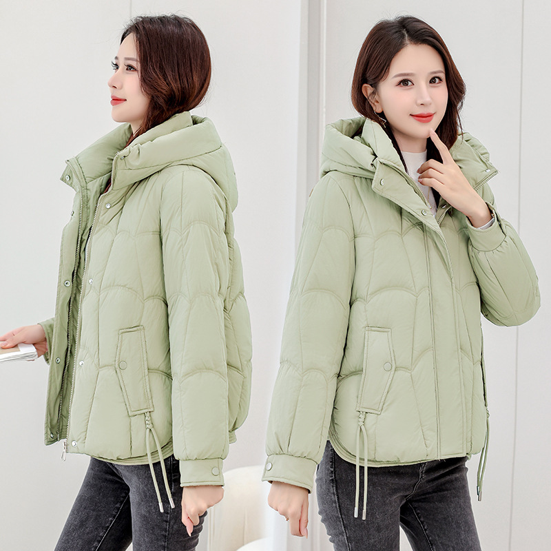 Nuevo algodón encapuchado de invierno corto de moda de algodón grueso estilo coreano de diseño suelto sensación de chaqueta de algodón abrigo de pluma de algodón