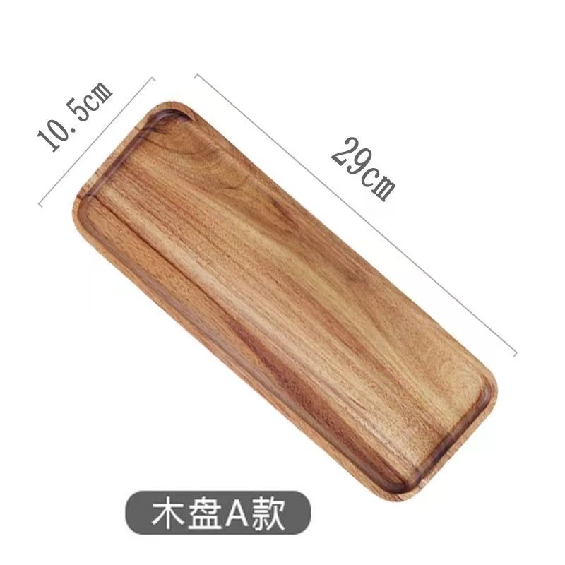 bandeja de madera de árbol de ebano, bandeja de almacenamiento de aire, plato de comedor oval japonés, pastel, pan, café, té, plato de madera sólida image 33