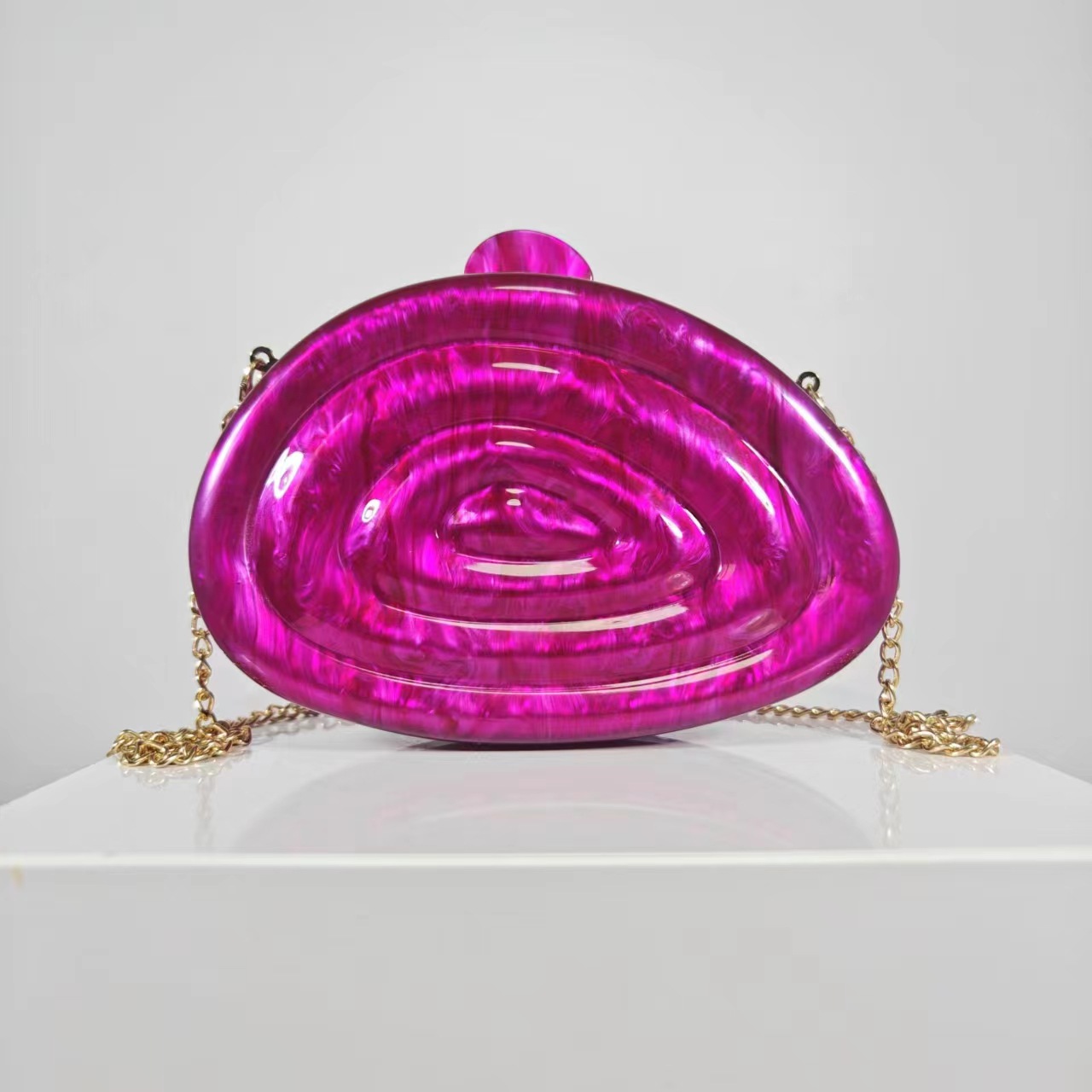 Women's Gender Rose Red Green White Arylic Solid Color Shell Evening Bags