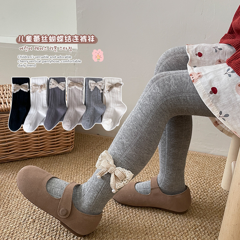 Baby's Pantyhose Spring and Autumn Baby Cotton Foot Socks Girls Autumn Thin Large PP Children's Outer Wear Base Socks