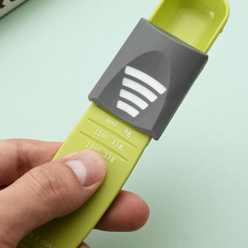 Cocina cuchara de escala de ocho engranajes cuchara de medición medidor de harina de café cuchara cuantitativa cuchara ajustable cuchara para hornear gadget cuchara de medición