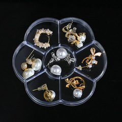 透明プラスチック7格梅包装箱花びら形アクセサリーアクセサリー包装箱ネイルアクセサリー箱ドリル箱