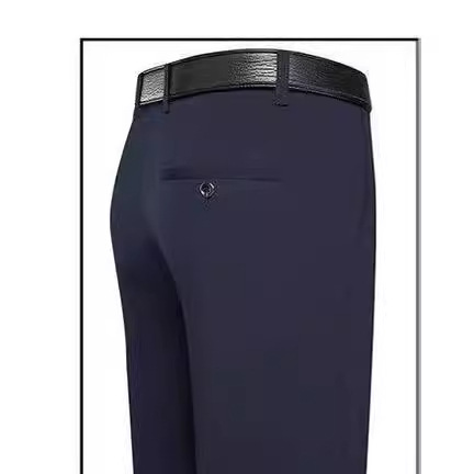 Pantalones casuales pantalones sueltos de hombres de mediana edad pantalones de verano delgados rectos sin planchar pantalones de mediana edad y ancianos para papá
