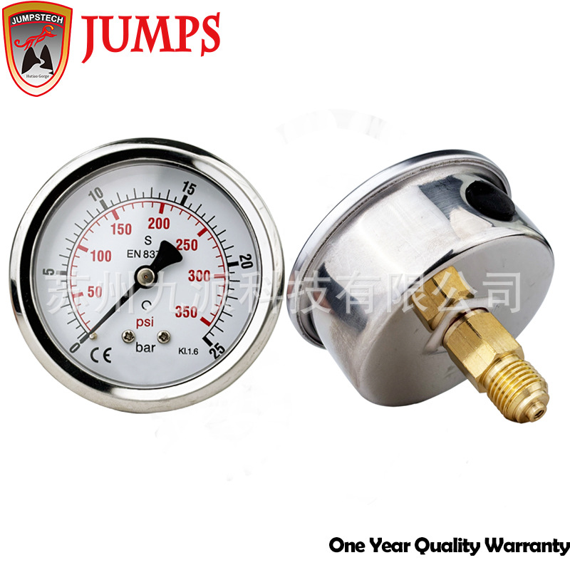 YN60耐震压力表 不锈钢液压水压表真空负压表气压表25bar