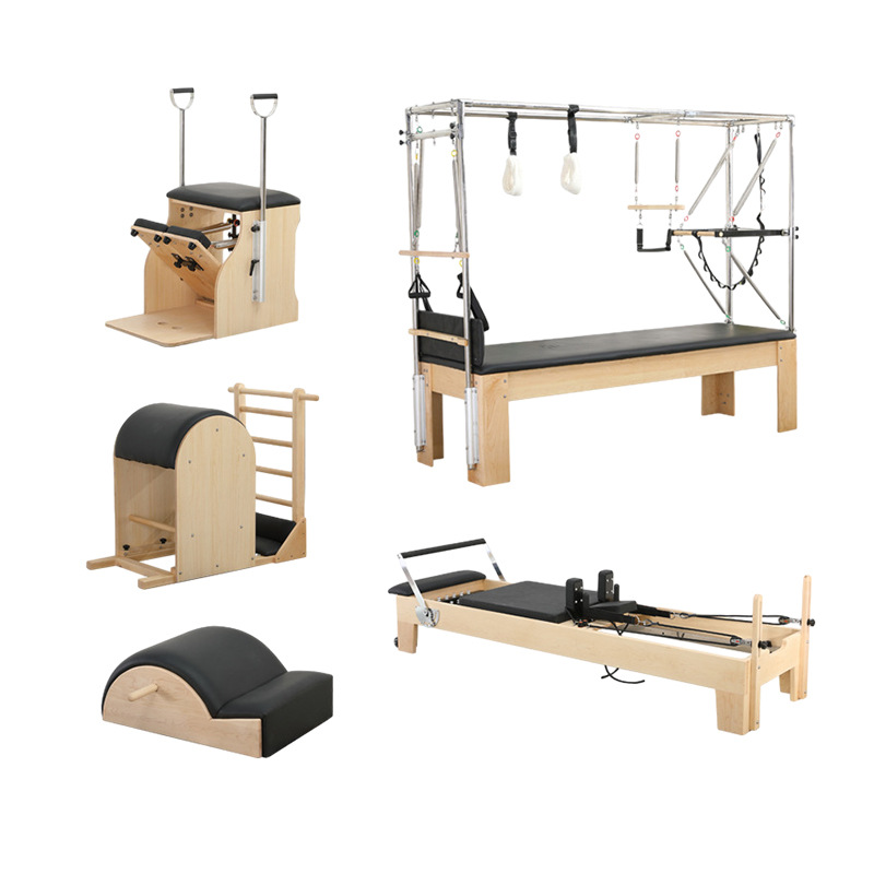 Juego de cinco piezas de Pilates, equipo grande de Pilates, cama central Cadillac, corrector de columna, cama central de yoga