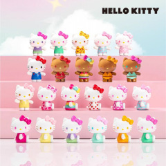 ello Kitty夏日彩虹 糖萌粒盲盒潮玩手办公仔毛绒礼物摆件