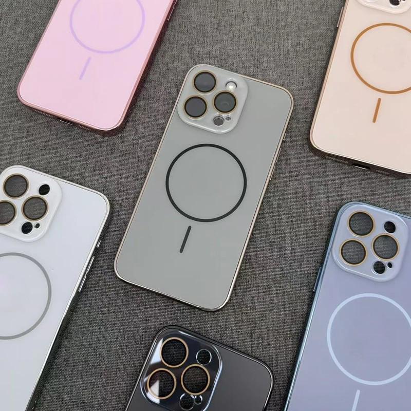 Suitable IPhone 17 Pro Max Phone Case, High-end Electroplated Matte Fine Ring Magnetic Suction Protective Cover For_voghion.com