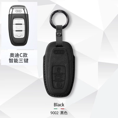 car key bag shell Q2L Car key bag - audi-c-key-set-round-buckle-carbon-black