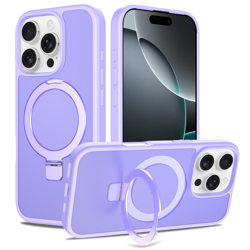 クロスボーダー Apple 17 携帯電話ケース磁気落下防止 iPhone16promax つや消し支点ブラケット 15 保護ケース|undefined