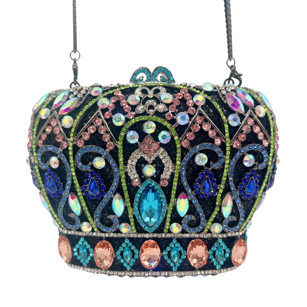 Fábrica directa de lujo damas diamantes bolsa de cena hueco ropa de noche bolsas de mano de mujer diamantes mano agarrar bolsa de gemas bolsa