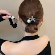 水钻五角星小肠发圈女高级感头绳简约气质橡皮筋高弹力耐用扎头发