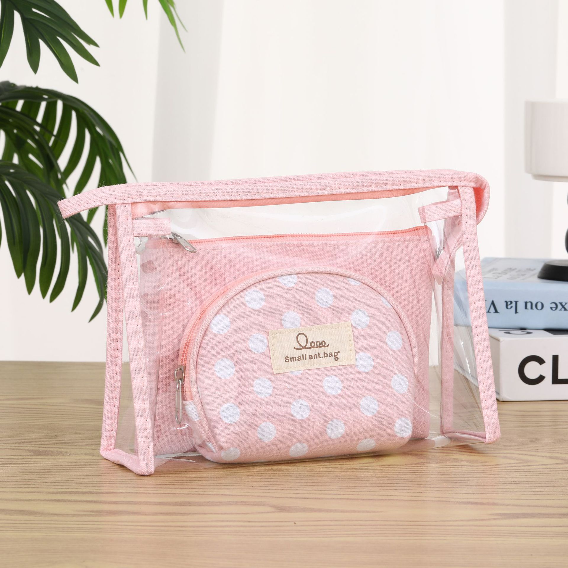 Bolsa de maquillaje transparente de PVC al por mayor tres piezas de viaje bolsa de lavado mujer al aire libre bolsa de almacenamiento impermeable de gran capacidad image 10