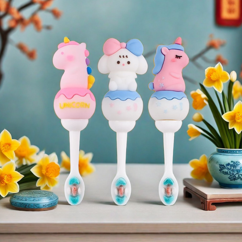 Children's toothbrush baby Cartoon 1-7 years old soft fine ten thousand hair tooth protection small head breast toothbrush independent packaging factory wholesale