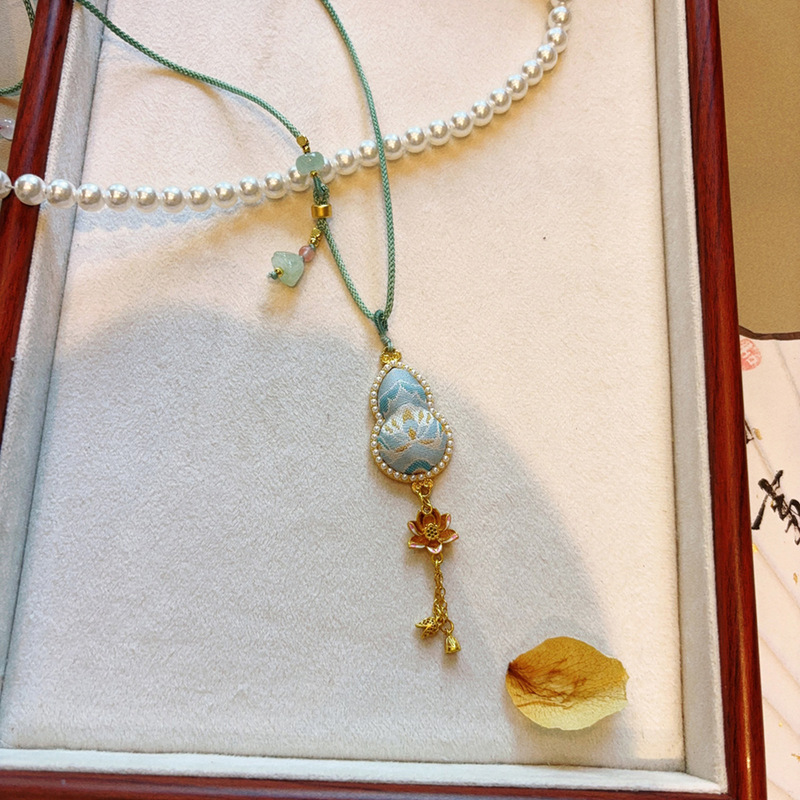 【成品】纯手工宋锦葫芦吊坠挂件古风挂坠项链女国风新中式配饰|undefined
