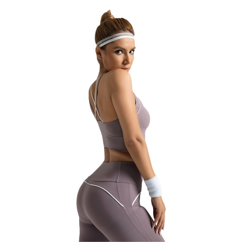 Traje de yoga ajustado para comercio exterior transfronterizo, traje deportivo de alta intensidad, ropa de yoga transpirable de alta elasticidad