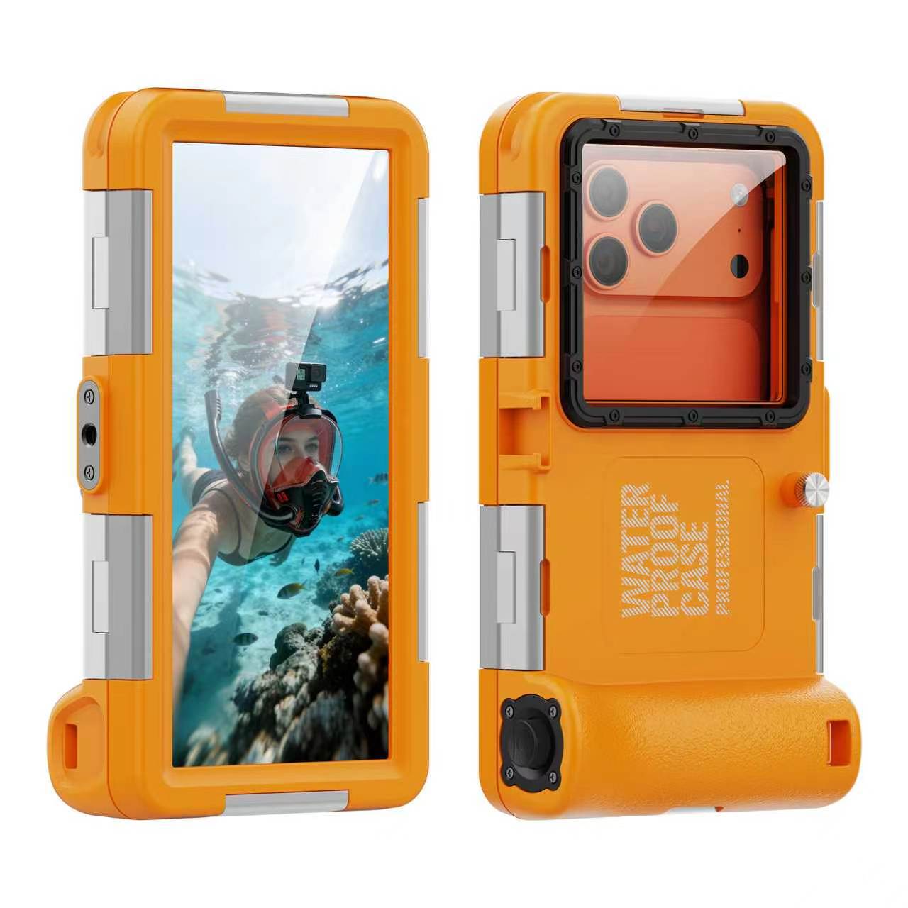 Tecnología de pimiento rojo negro 15 m buceo shell protección impermeable samsung aplicable 14 apple 13 caja del teléfono móvil huawei xiaomi