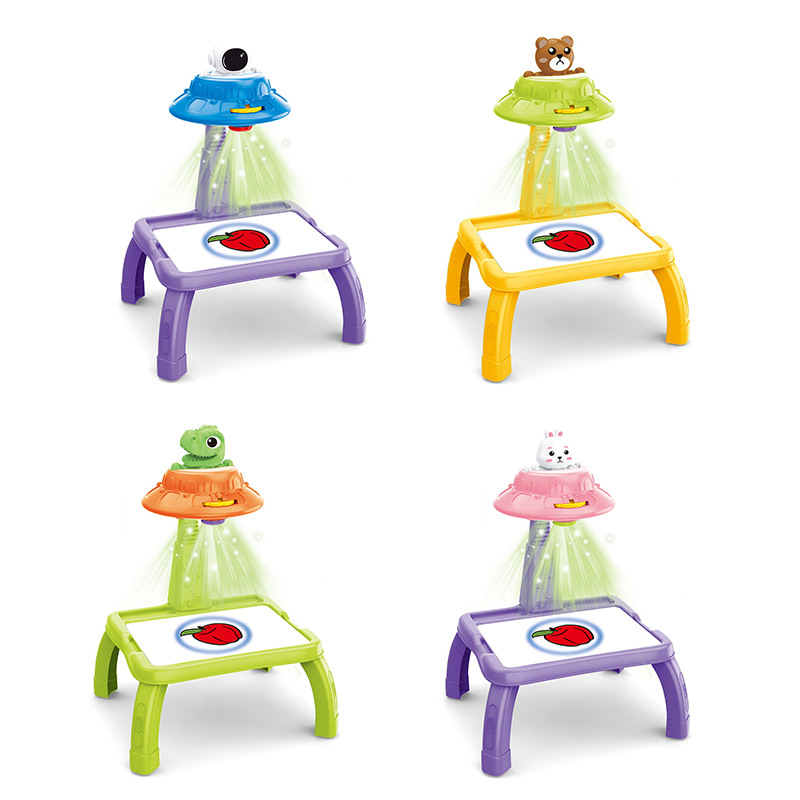 Tablero de dibujo de proyección DE jirafa transfronteriza tablero de dibujo de escritura infantil dinosaurio divertido proyección copia tablero de dibujo juguete