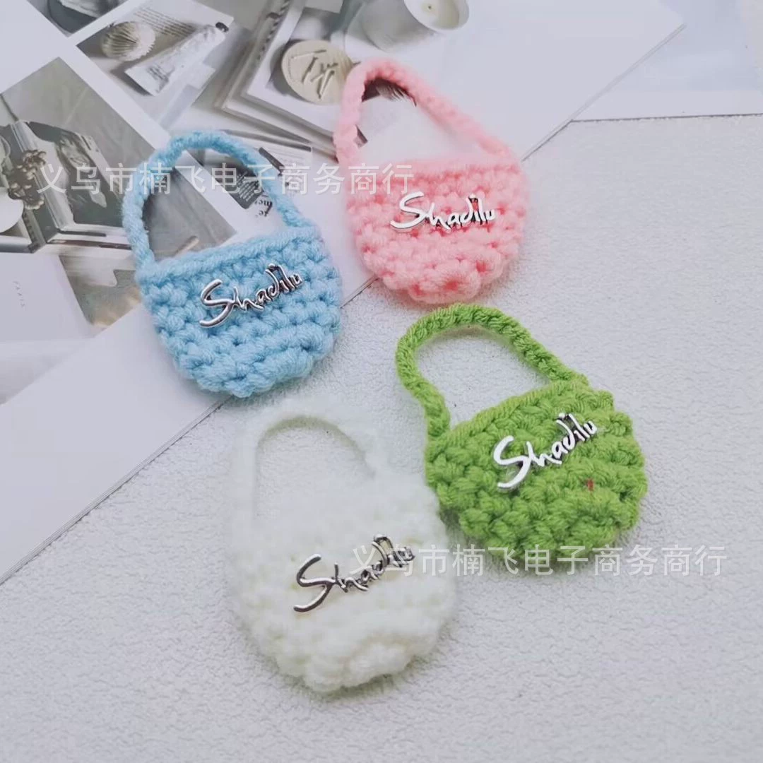 Маленькая плечевая сумка, наушники, сумка для оборудования HANDMADE, кошелек, милый вышитый крючком, bluetooth, DIY
