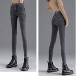 Эластичные джинсы, штаны, эластичный карандаш, высокая талия, в обтяжку, коллекция 2023
