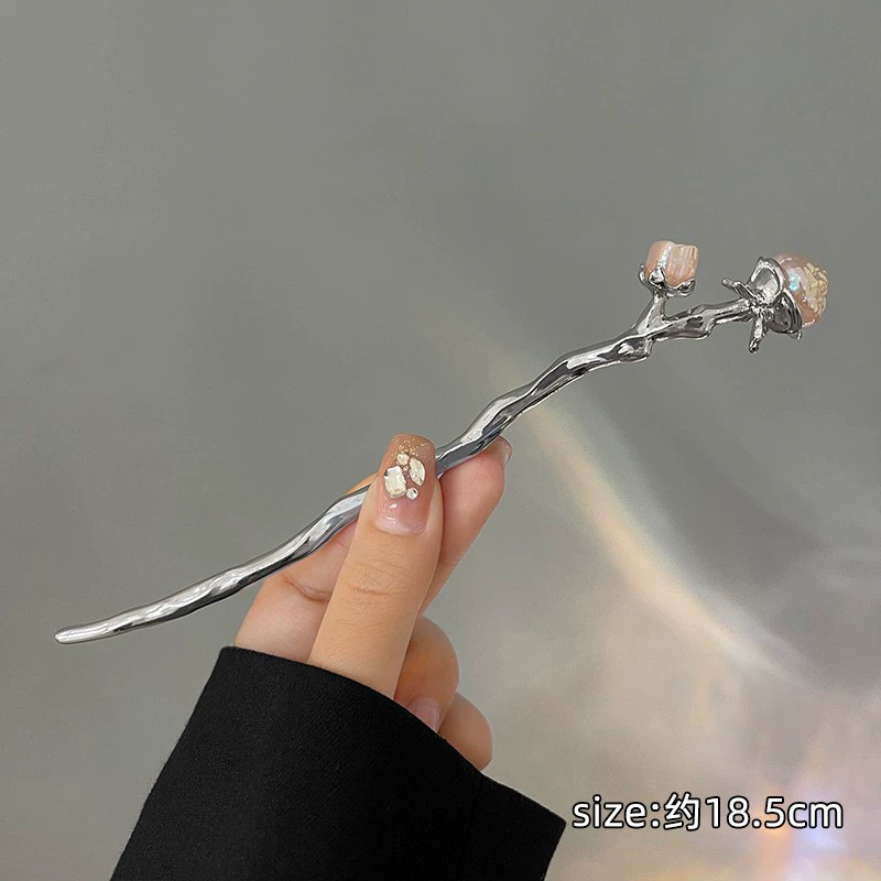 Китайская заколка HanfuHairgrip, цветы и кисточки, аксессуар для волос, 22 см, легкий