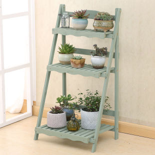 Balcony Solid Wood Flower Rack Multi-Layer Indoor Foldableing Flower Pot Rack Living Room Succulent Pothos Floor-Standing Assembled Dreamland