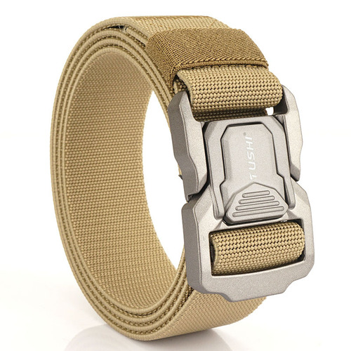 New tactical aluminum alloy buckle training nylon belt outdoor versatile workwear quick release men's belt manufacturer wholesale
