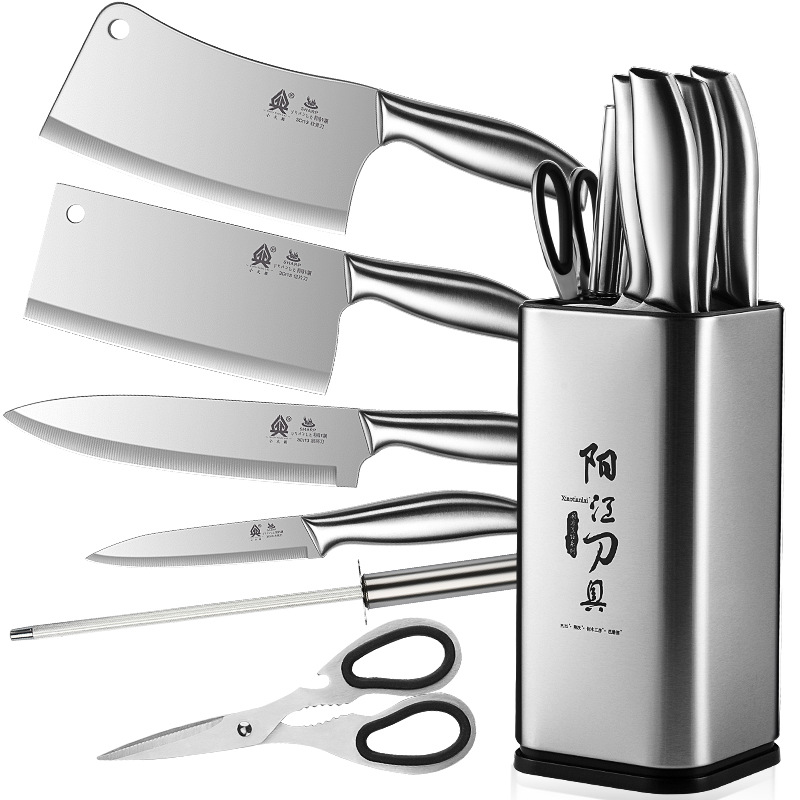 Cuchillos de cocina cuchillos de cocina domésticos set de platos de cocina set completo cortador de corte de acero conjunto de cinco piezas no