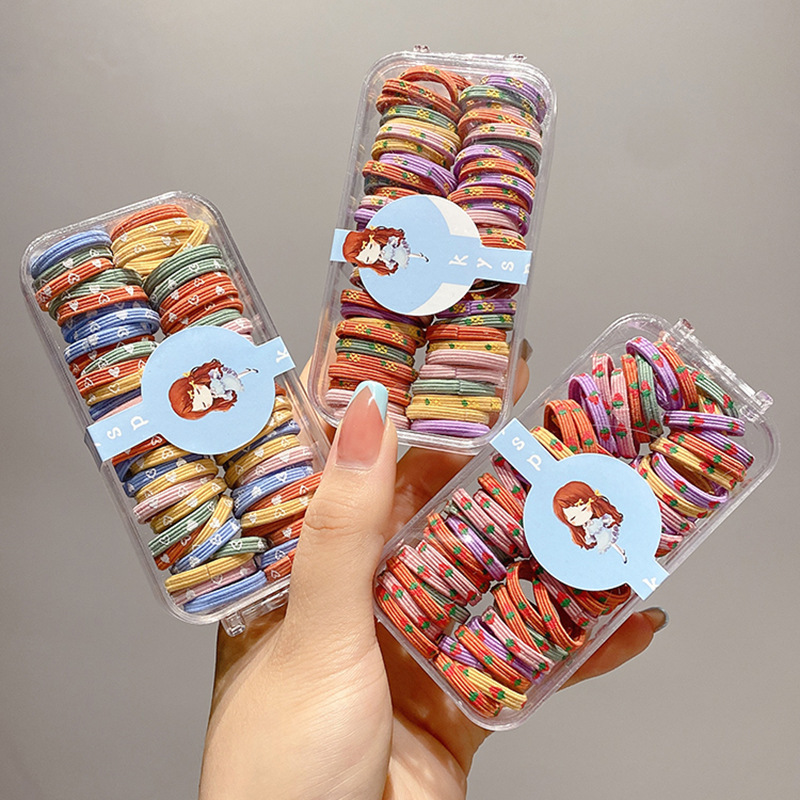 Anillo de cabello de color caramelo para niños no daña correa de cabello bebé cuerda de cabello niñas lindas cubiertas de cabello de cuero de pimples