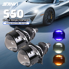 SANVI S50 H4 H7 ������ת������LED���3������LED˫��͸�����