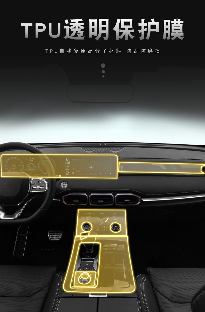21-22 Jietu X70 Plus Special Screen Central Control Interior Sticker Car Modification Transparent t High-Definition Film-Tpu