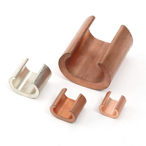 CCT wire clip copper clip pickling pure copper C-type wire clip two cable parallel clip U-shaped copper terminal block