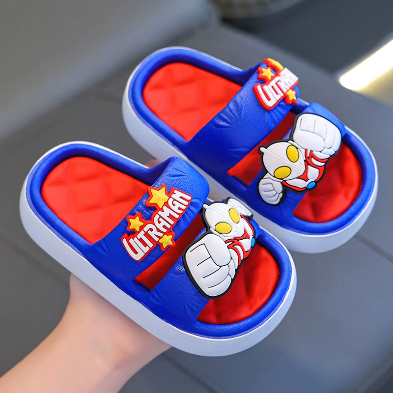 Детские тапочки для мальчиков на лето Ultraman, милые домашние нескользящие домашние тапочки, милая детская верхняя одежда, тапочки на мягкой подошве
