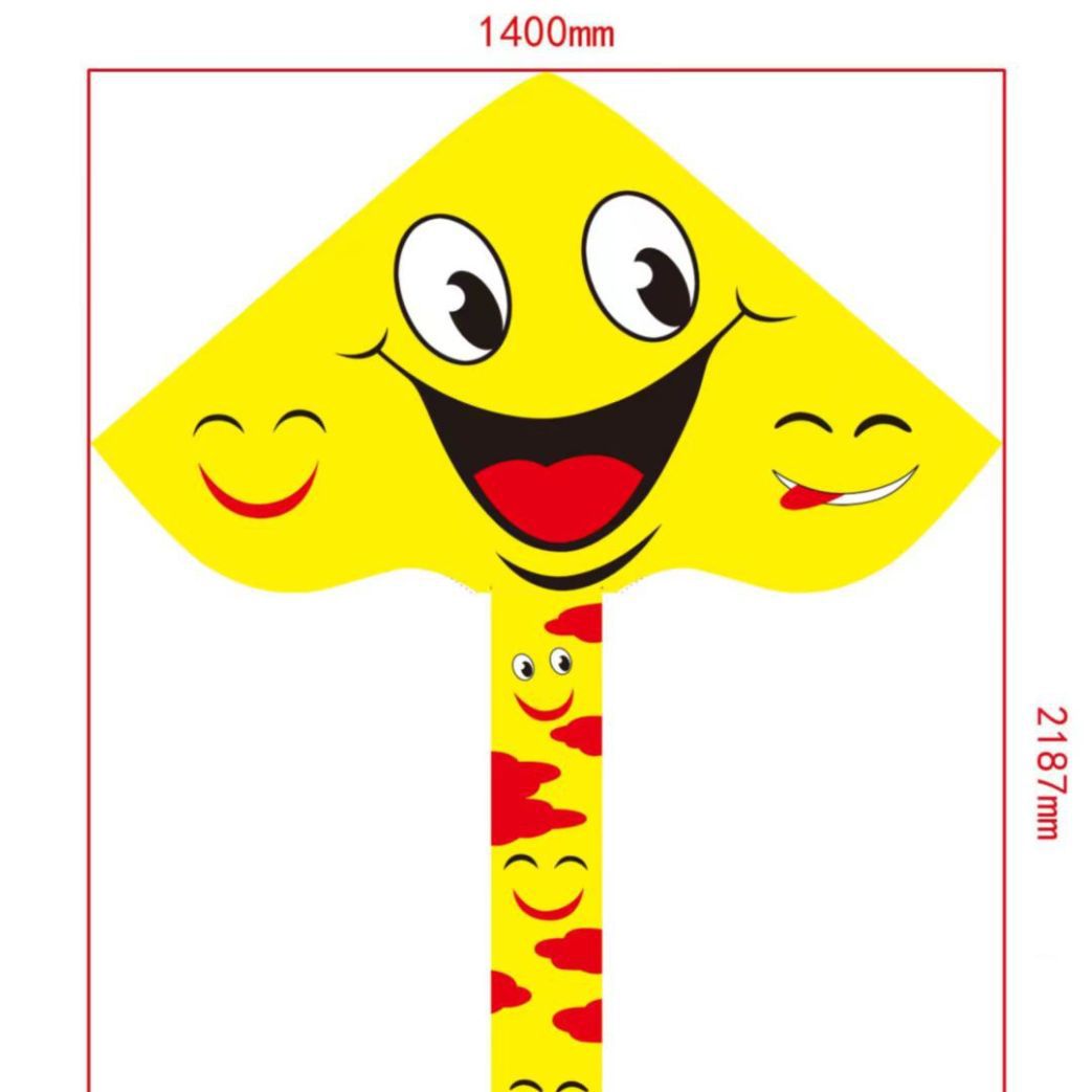 Children's kite wholesale with string, grid cloth small kite, 1.4 meters, curved edge cartoon-style kite, park wholesale